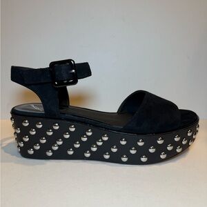Brian Atwood Studded black platform sandals size 8
